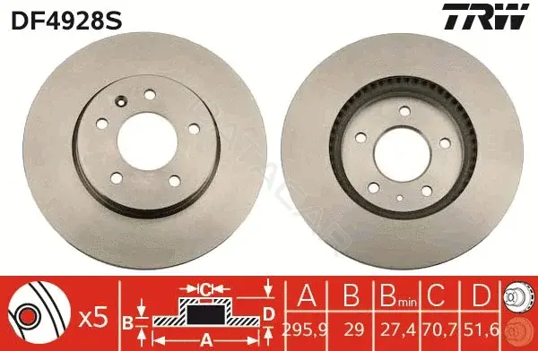 Тормозные диски TRW DF4928S