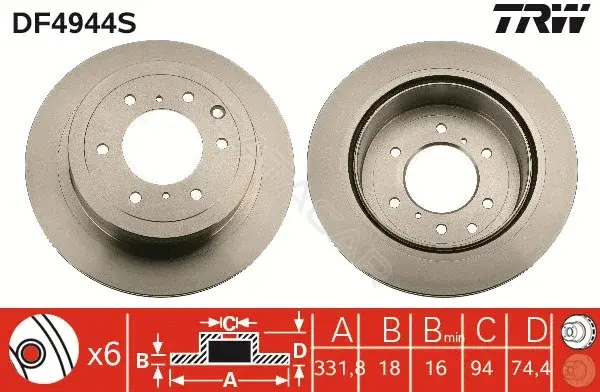 Тормозные диски TRW DF4944S