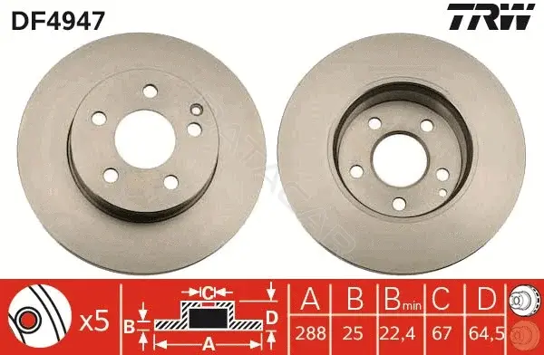 Тормозные диски TRW DF4947