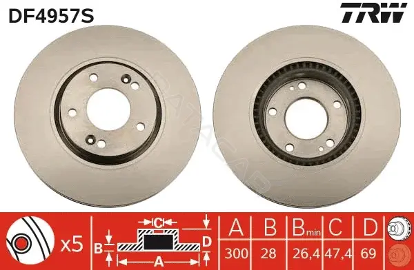 Тормозные диски TRW DF4957S