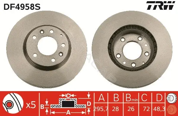 Тормозные диски TRW DF4958S