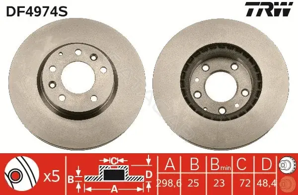 Тормозные диски TRW DF4974S