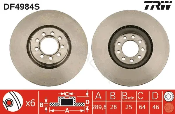 Тормозные диски TRW DF4984S