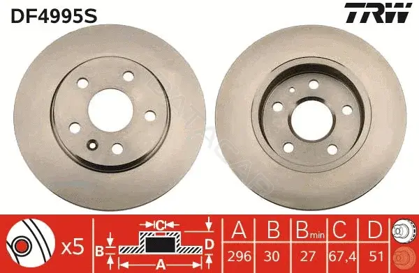 Тормозные диски TRW DF4995S
