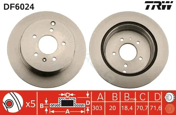 Тормозные диски TRW DF6024