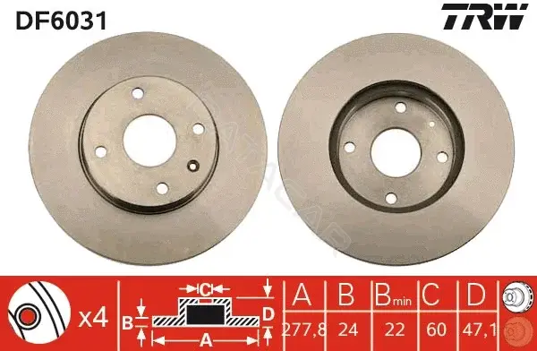 Тормозные диски TRW DF6031