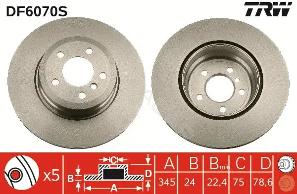 Тормозные диски TRW DF6070S