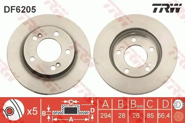Тормозные диски TRW DF6205