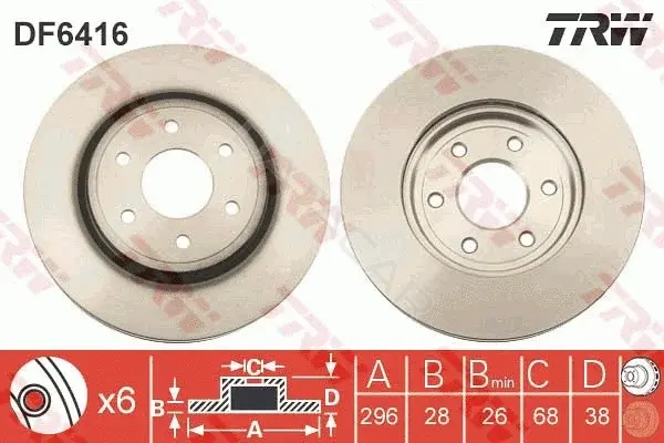 Тормозные диски TRW DF6416