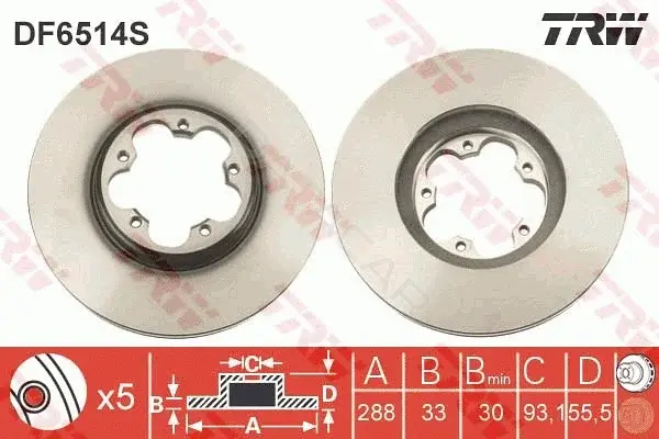 Тормозные диски TRW DF6514S