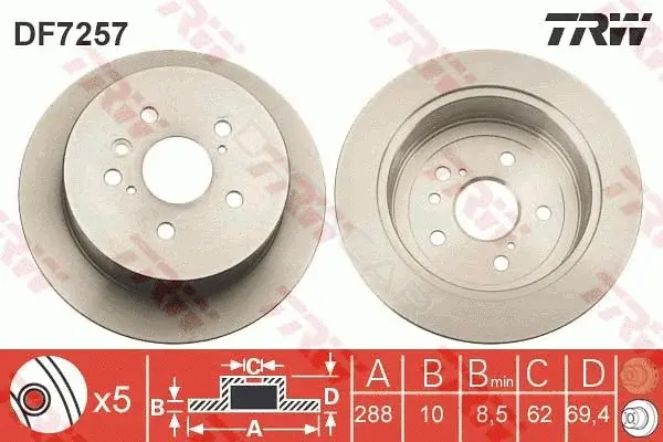 Тормозные диски TRW DF7257