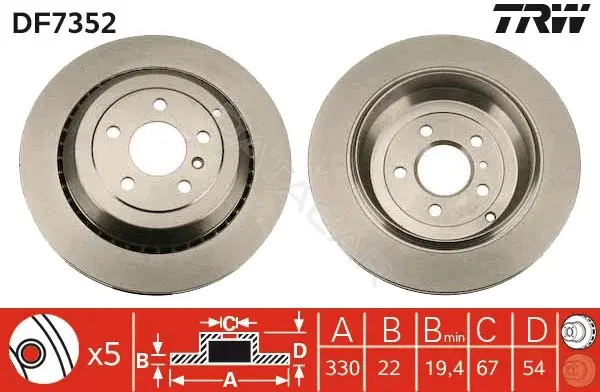 Тормозные диски TRW DF7352