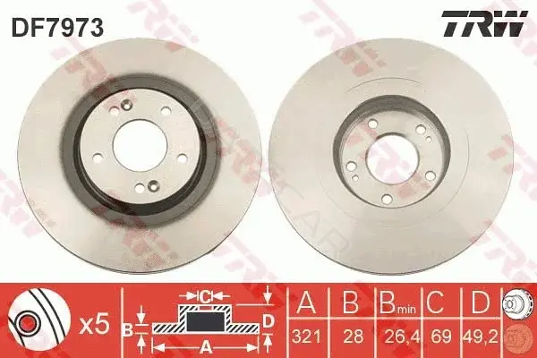 Тормозные диски TRW DF7973