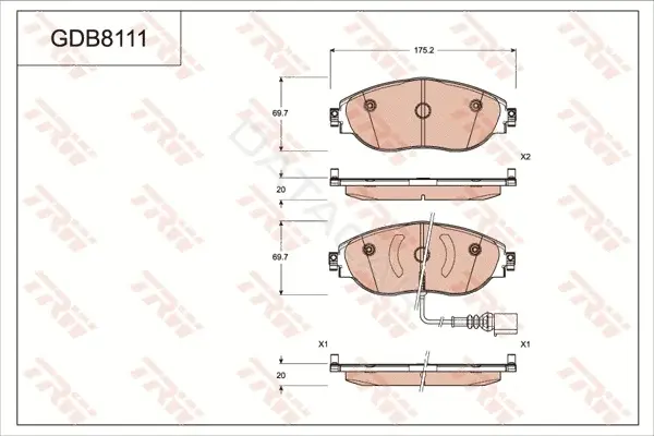 Тормозные колодки TRW GDB8111