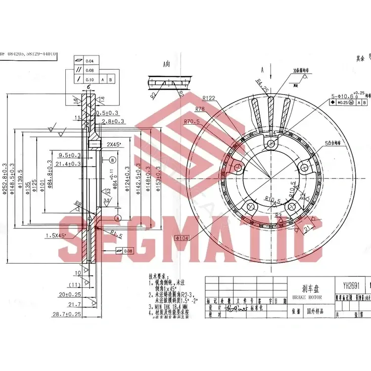 Тормозные диски SEGMATIC SBD30093192