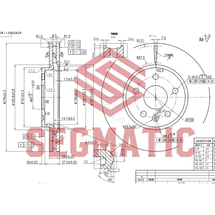 Тормозные диски SEGMATIC SBD30093029