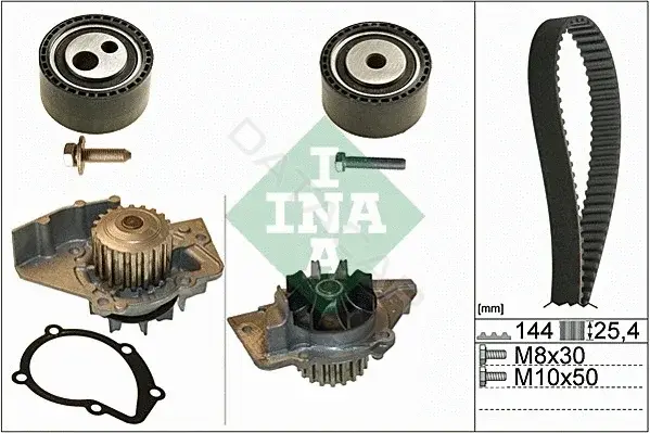 Комплект ГРМ с помпой INA 530047430