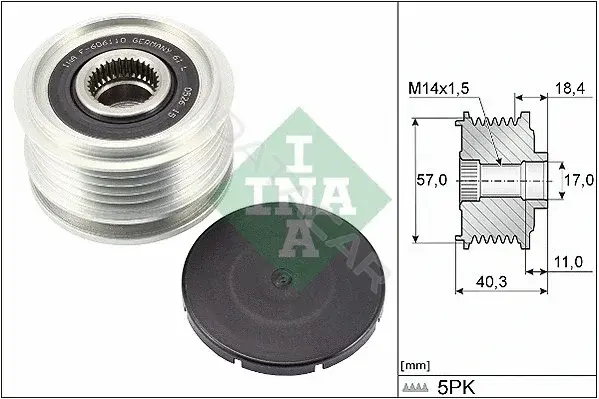 Шкив генератора INA 535029510