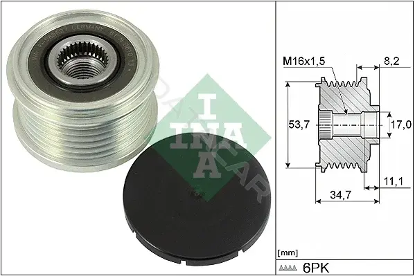 Шкив генератора INA 535032710