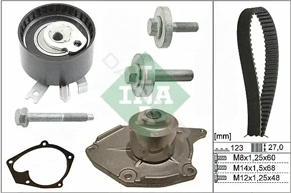 Комплект ГРМ с помпой INA 530019731