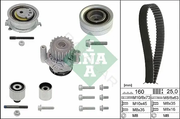 Комплект ГРМ с помпой INA 530055032