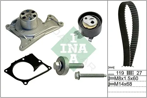 Комплект ГРМ с помпой INA 530060730