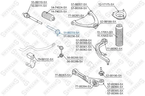 Рулевые наконечники STELLOX 51-00233-SX