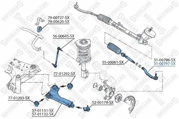 Рулевые наконечники STELLOX 51-00797-SX
