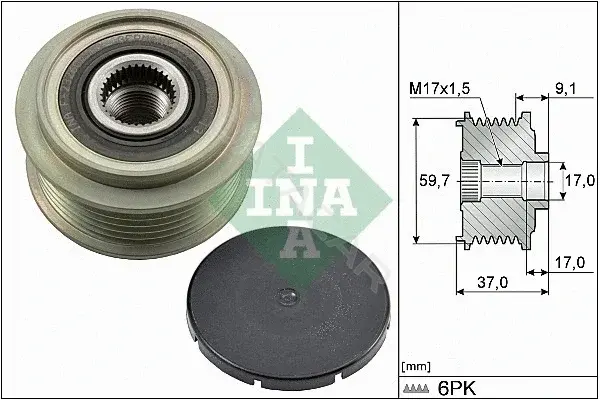 Шкив генератора INA 535003510