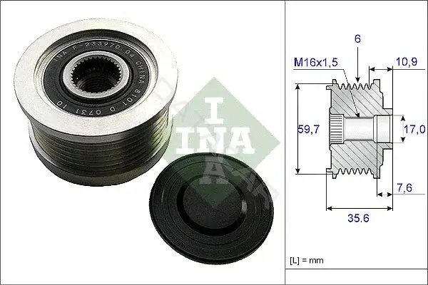 Шкив генератора INA 535004610