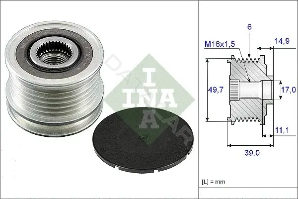 Шкив генератора INA 535005010