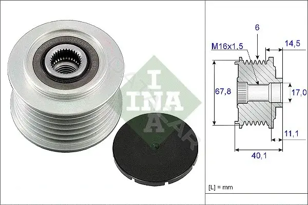 Шкив генератора INA 535005210