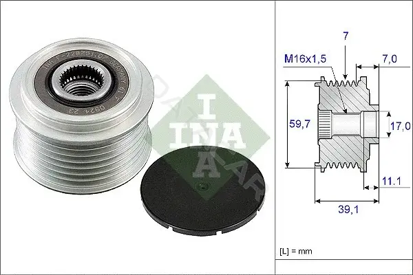 Шкив генератора INA 535005310