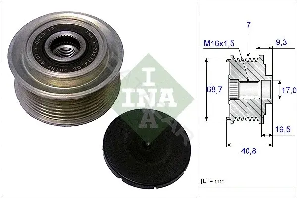 Шкив генератора INA 535007910