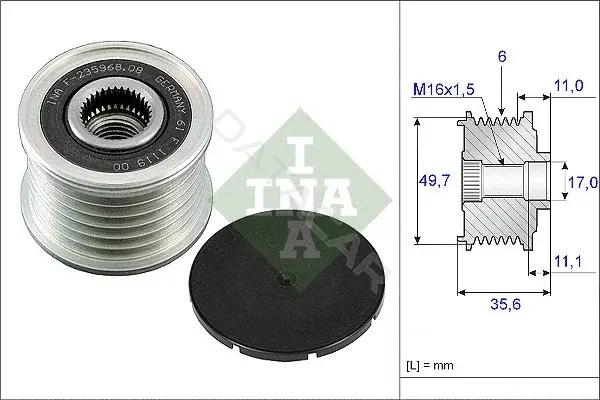 Шкив генератора INA 535008610