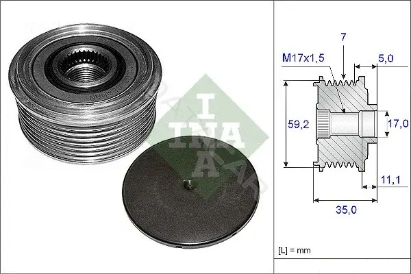 Шкив генератора INA 535008710