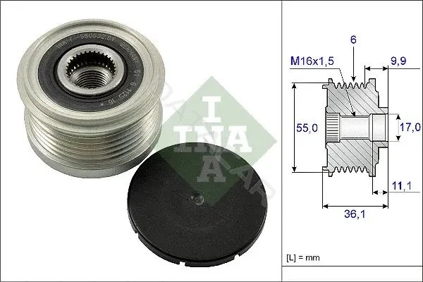 Шкив генератора INA 535010310
