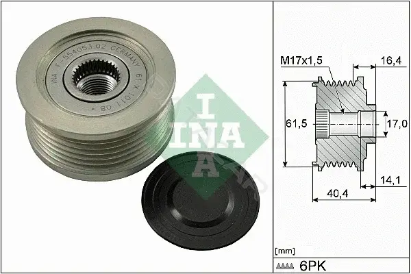 Шкив генератора INA 535011510