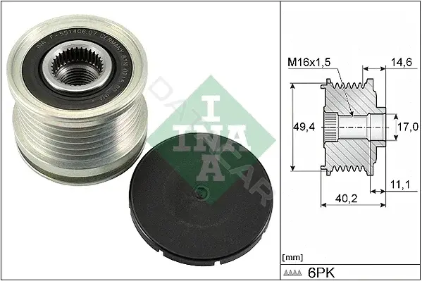 Шкив генератора INA 535012410