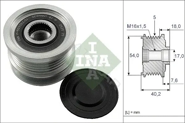 Шкив генератора INA 535014310