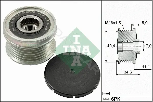 Шкив генератора INA 535015510