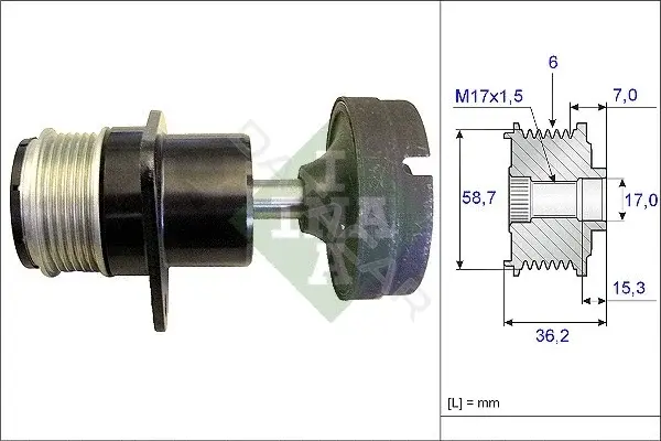Шкив генератора INA 535015710