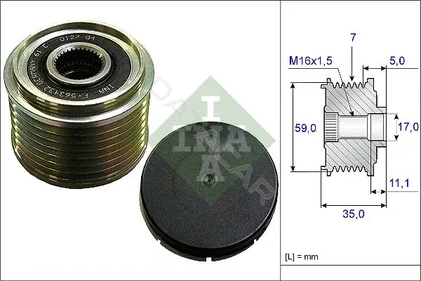 Шкив генератора INA 535015910