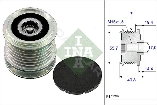 Шкив генератора INA 535016510