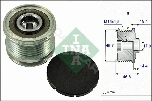 Шкив генератора INA 535016810
