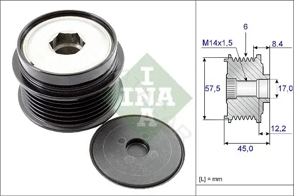 Шкив генератора INA 535017410