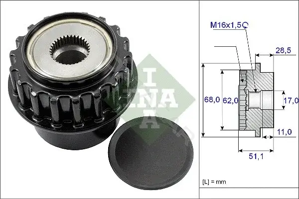 Шкив генератора INA 535017510