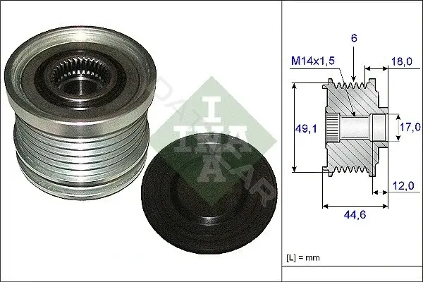 Шкив генератора INA 535018210