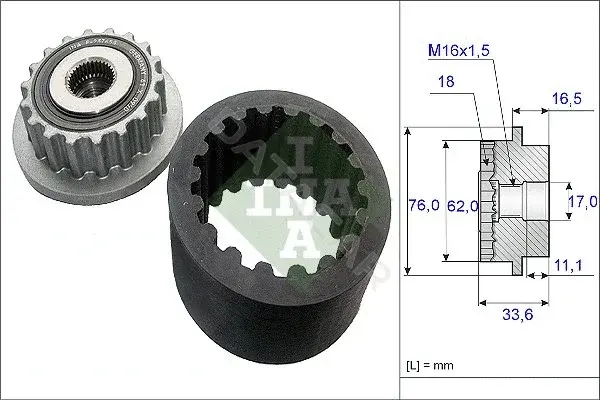 Шкив генератора INA 535018610