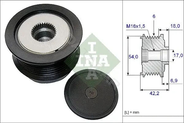 Шкив генератора INA 535018810